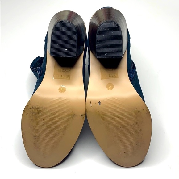 Sole Society LYRIQ Ink Blue Suede Bootie Boots Size 9 - Picture 6 of 7